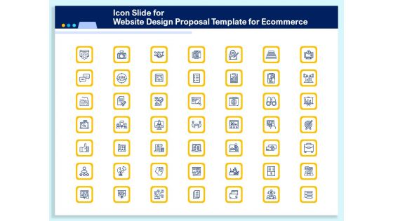 Icon Slide For Website Design Proposal Template For Ecommerce Ppt PowerPoint Presentation Model Graphics Download PDF