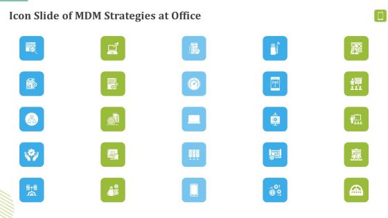 Icon Slide Of MDM Strategies At Office Background PDF