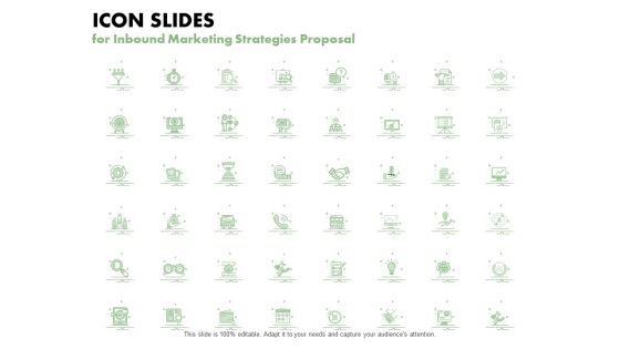 Icon Slides For Inbound Marketing Strategies Proposal Ppt PowerPoint Presentation Model File Formats