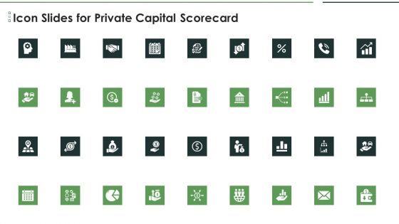 Icon Slides For Private Capital Scorecard Infographics PDF