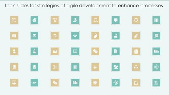 Icon Slides For Strategies Of Agile Development To Enhance Processes Guidelines PDF