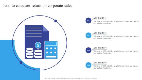 Icon To Calculate Return On Corporate Sales Summary PDF