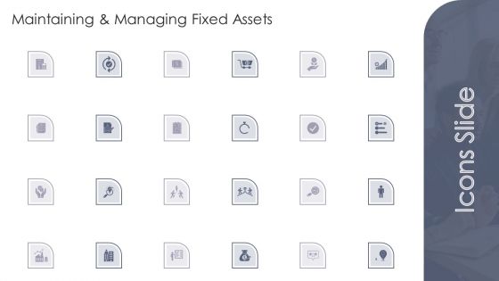 Icones Maintaining And Managing Fixed Assets Graphics PDF