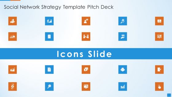 Icones Social Network Strategy Template Pitch Deck Summary PDF