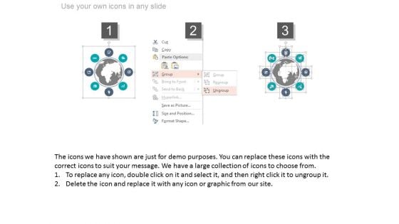 Icons Around Globe For Market Research Powerpoint Template