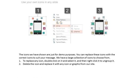 Icons Around Mobile For Communication Powerpoint Slides
