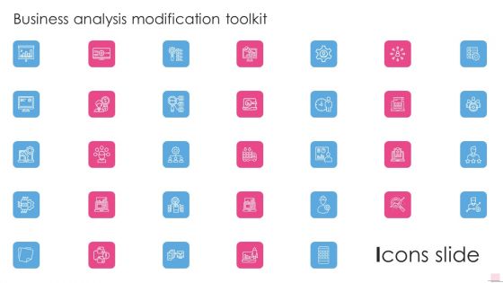 Icons Business Analysis Modification Toolkit Formats PDF