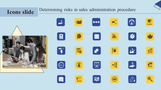 Icons Determining Risks In Sales Administration Procedure Icons PDF