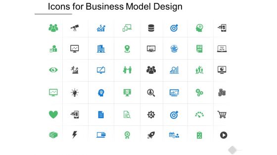 Icons For Business Model Design Ppt PowerPoint Presentation Model Example