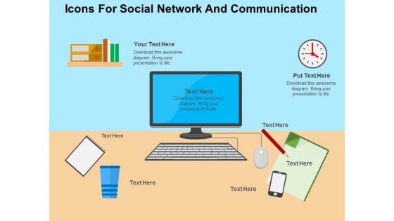 Icons For Social Network And Communication Powerpoint Templates