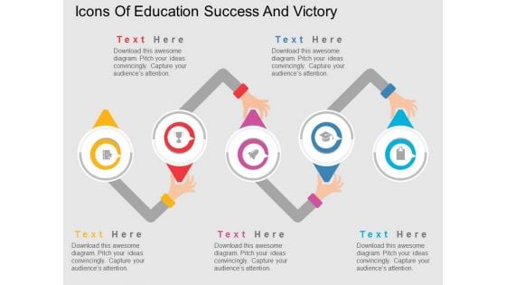 Icons Of Education Success And Victory Powerpoint Templates