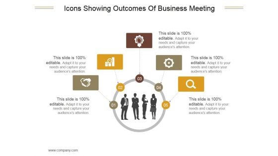 Icons Showing Outcomes Of Business Meeting Ppt PowerPoint Presentation Designs Download