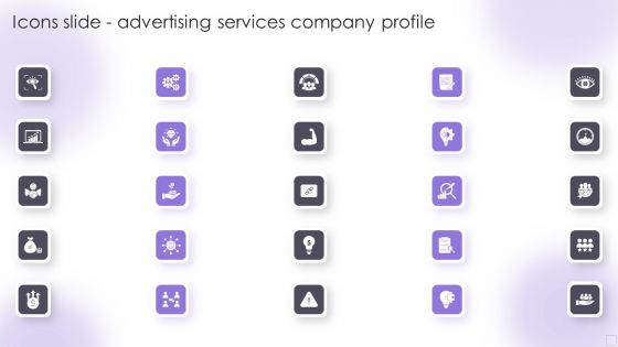 Icons Slide Advertising Services Company Profile Formats PDF