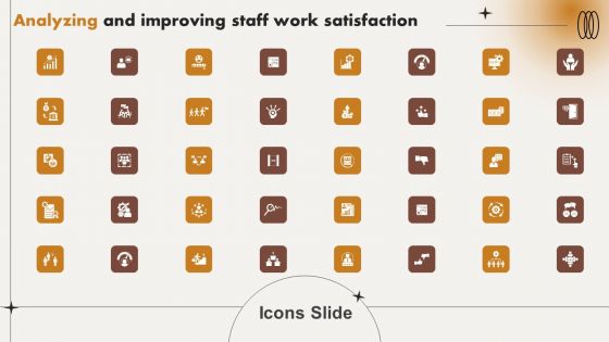 Icons Slide Analyzing And Improving Staff Work Satisfaction Ppt Icon Example PDF