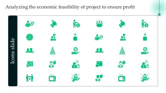 Icons Slide Analyzing The Economic Feasibility Of Project To Ensure Profit Background PDF