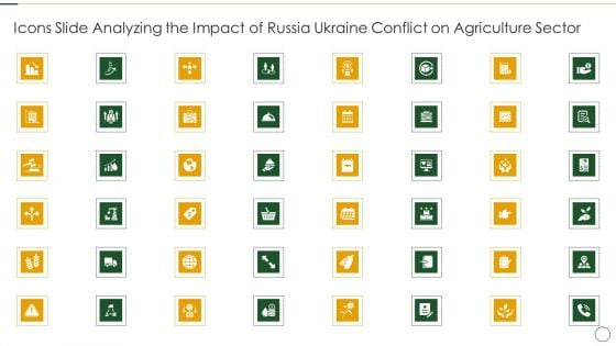 Icons Slide Analyzing The Impact Of Russia Ukraine Conflict On Agriculture Sector Summary PDF