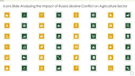 Icons Slide Analyzing The Impact Of Russia Ukraine Conflict On Agriculture Sector Summary PDF