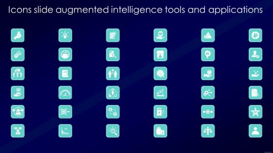 Icons Slide Augmented Intelligence Tools And Applications Demonstration PDF