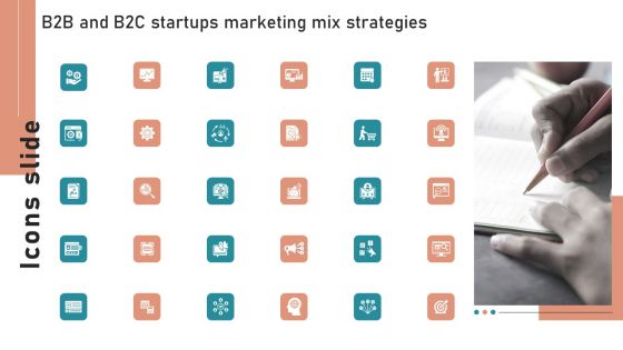 Icons Slide B2B And B2C Startups Marketing Mix Strategies Brochure PDF