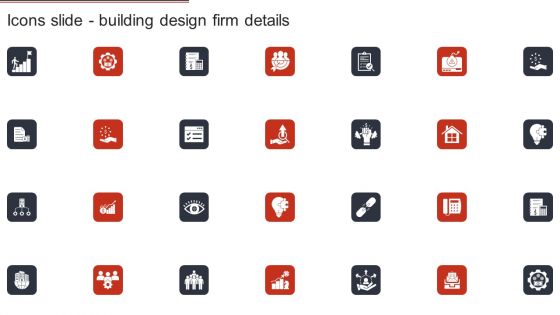 Icons Slide Building Design Firm Details Ppt Show PDF