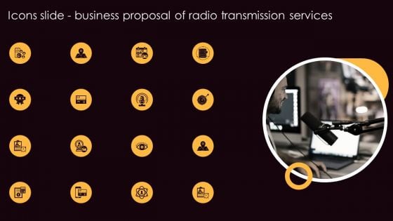 Icons Slide Business Proposal Of Radio Transmission Services Clipart PDF