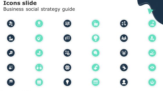 Icons Slide Business Social Strategy Guide Brochure PDF