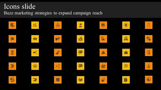 Icons Slide Buzz Marketing Strategies To Expand Campaign Reach Information PDF