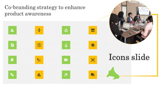 Icons Slide Co Branding Strategy To Enhance Product Awareness Microsoft PDF