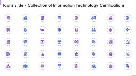 Icons Slide Collection Of Information Technology Certifications Microsoft PDF