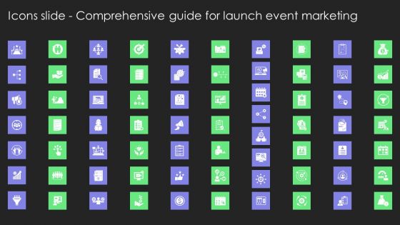 Icons Slide Comprehensive Guide For Launch Event Marketing Infographics PDF