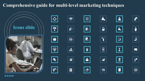 Icons Slide Comprehensive Guide For Multi Level Marketing Techniques Icons PDF