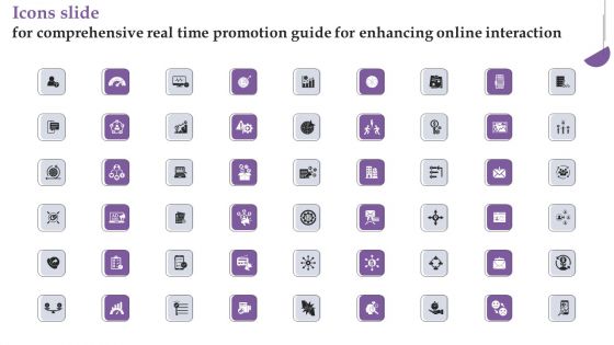 Icons Slide Comprehensive Real Time Promotion Guide Enhancing Online Interaction Pictures PDF