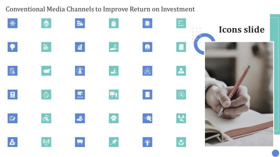 Icons Slide Conventional Media Channels To Improve Return On Investment Sample PDF