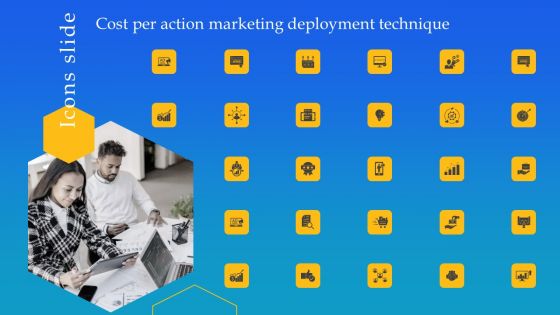 Icons Slide Cost Per Action Marketing Deployment Technique Ppt Icon Format Ideas PDF