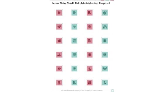 Icons Slide Credit Risk Administration Proposal One Pager Sample Example Document