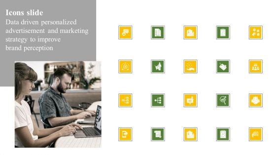 Icons Slide Data Driven Personalized Advertisement Marketing Strategy Improve Brand Perception Introduction PDF