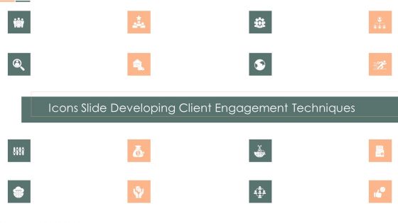 Icons Slide Developing Client Engagement Techniques Demonstration PDF