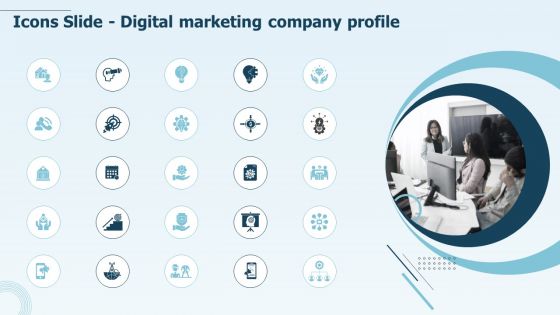 Icons Slide Digital Marketing Company Profile Mockup PDF