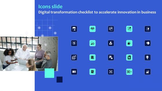 Icons Slide Digital Transformation Checklist To Accelerate Innovation In Business Clipart PDF