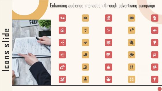 Icons Slide Enhancing Audience Interaction Through Advertising Campaign Portrait PDF