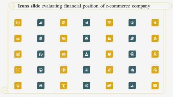 Icons Slide Evaluating Financial Position Of E Commerce Company Formats PDF