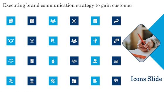 Icons Slide Executing Brand Communication Strategy To Gain Customer Demonstration PDF