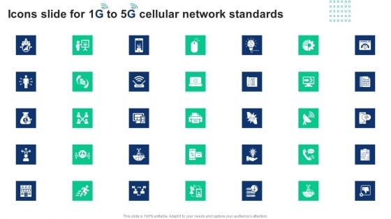 Icons Slide For 1G To 5G Cellular Network Standards Template PDF