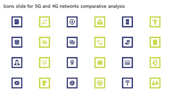 Icons Slide For 5G And 4G Networks Comparative Analysis Rules PDF