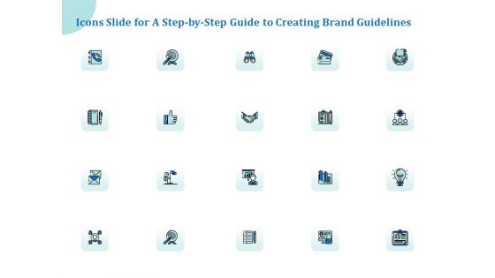 Icons Slide For A Step By Step Guide To Creating Brand Guidelines Inspiration PDF