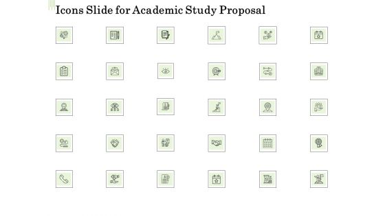 Icons Slide For Academic Study Proposal Ppt Summary Infographic Template PDF