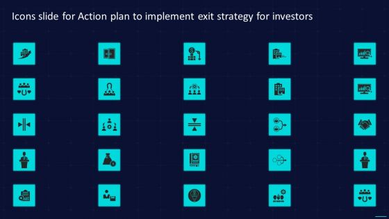 Icons Slide For Action Plan To Implement Exit Strategy For Investors Download PDF