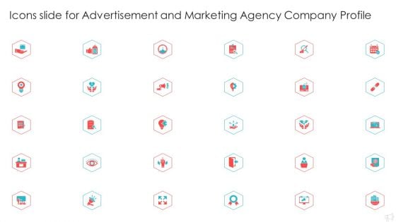 Icons Slide For Advertisement And Marketing Agency Company Profile Structure PDF