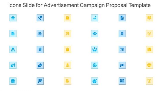 Icons Slide For Advertisement Campaign Proposal Template Microsoft PDF