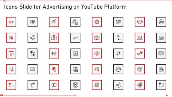 Icons Slide For Advertising On Youtube Platform Microsoft PDF